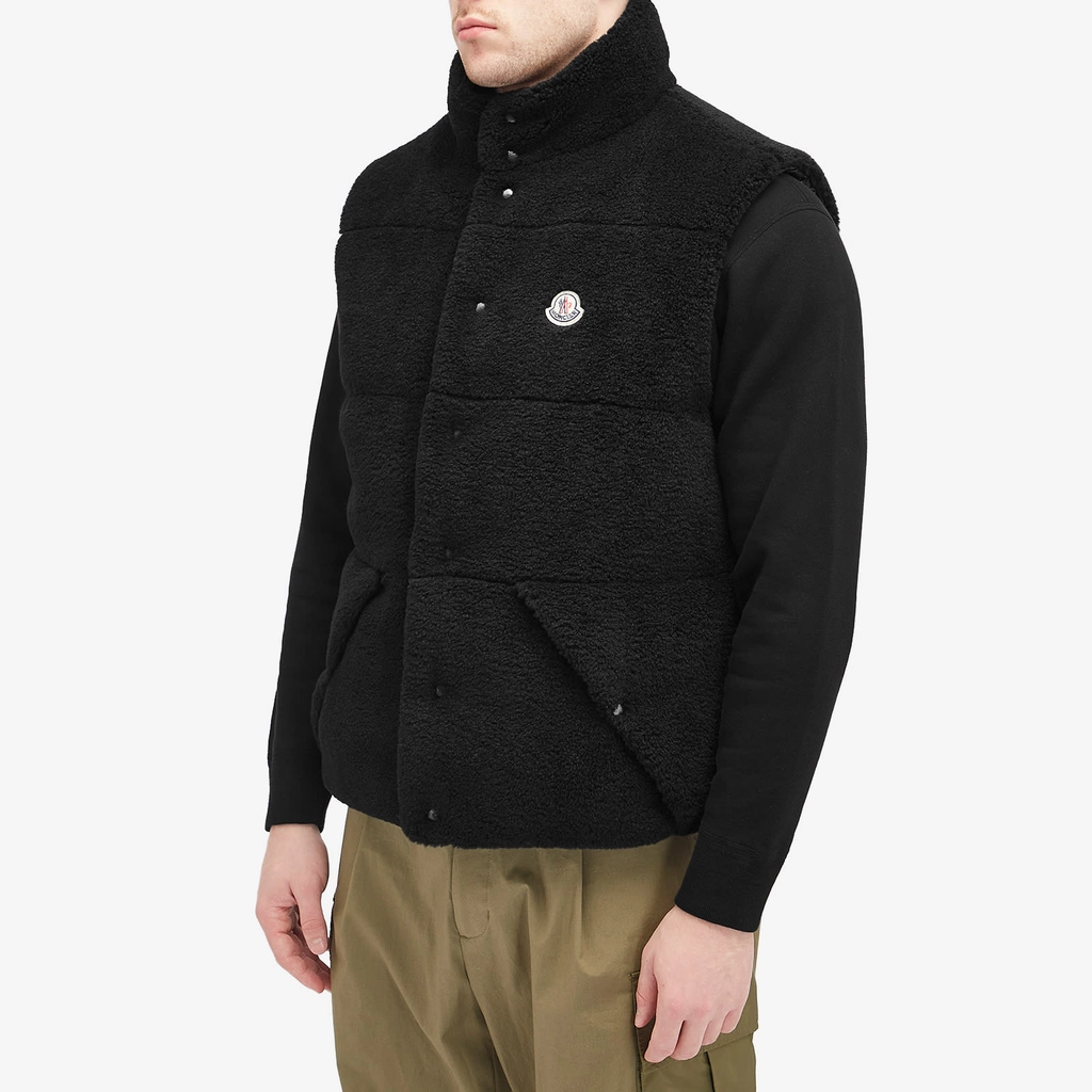 Moncler Men's Colbricon Teddy Fleece Vest Black
