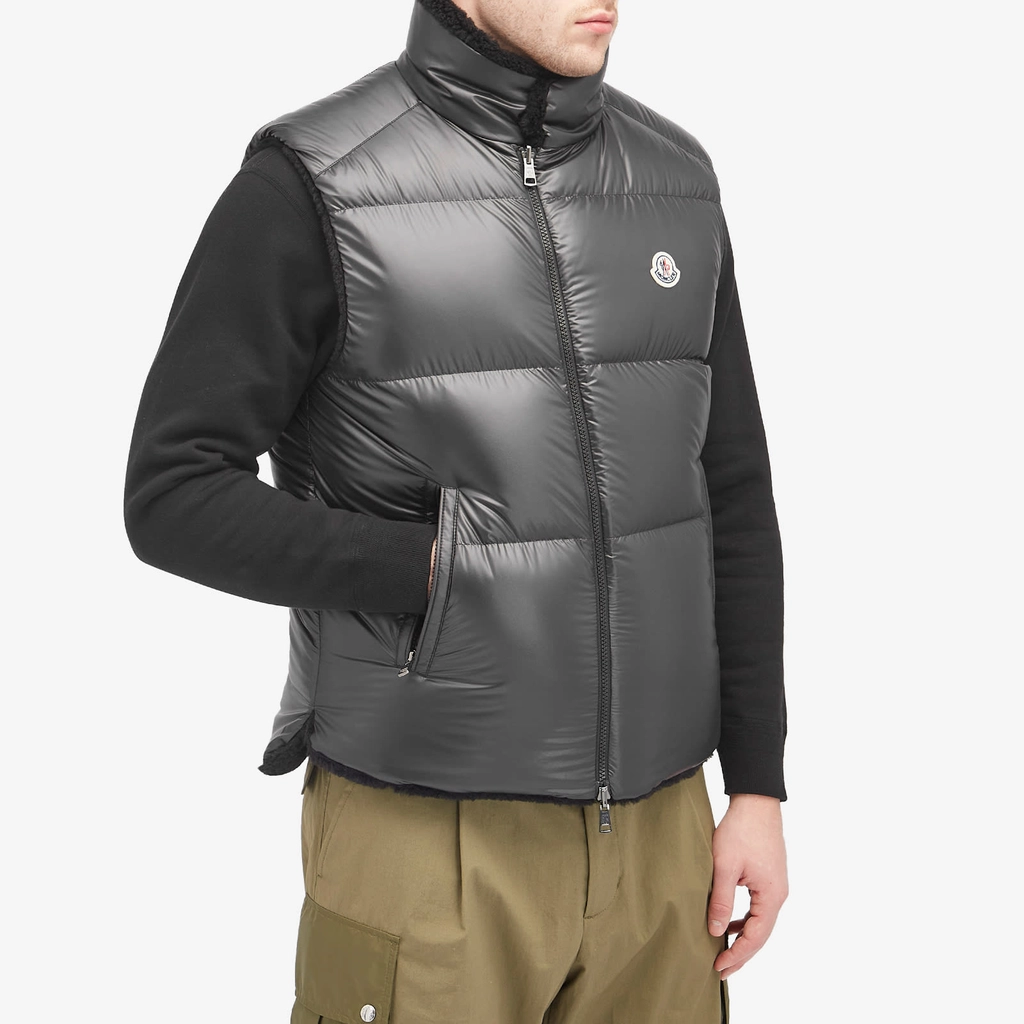 Moncler Men's Colbricon Teddy Fleece Vest Black