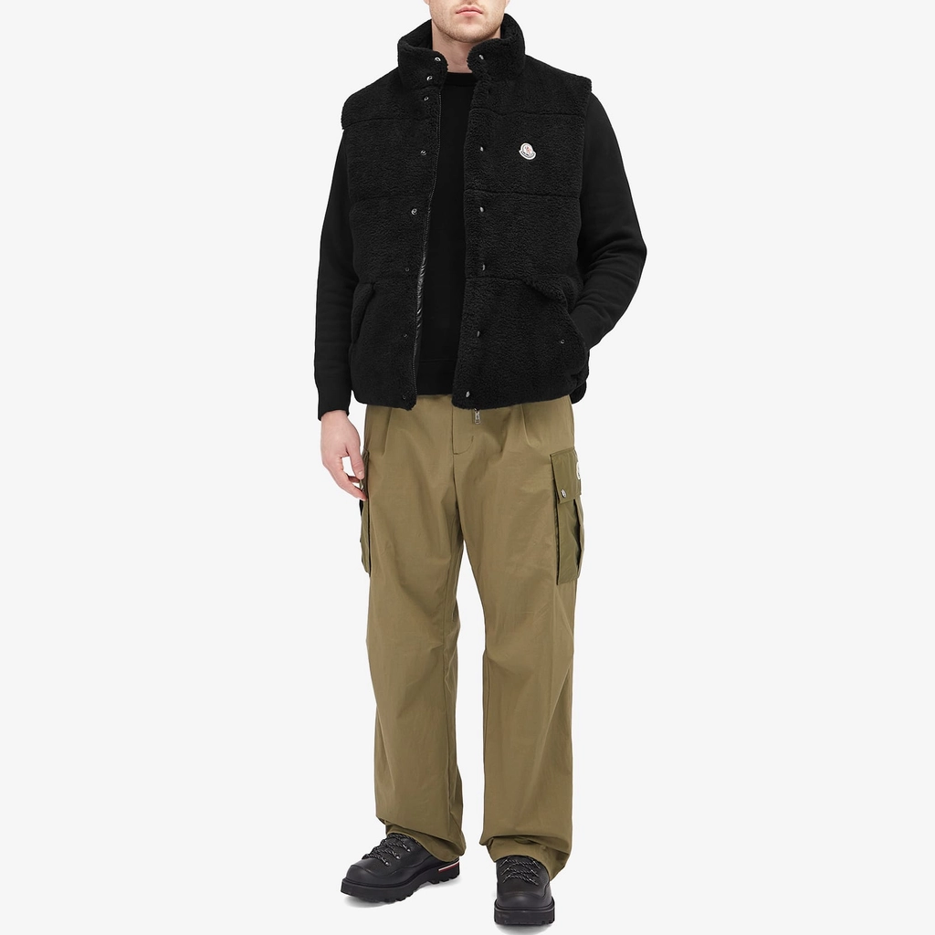 Moncler Men's Colbricon Teddy Fleece Vest Black