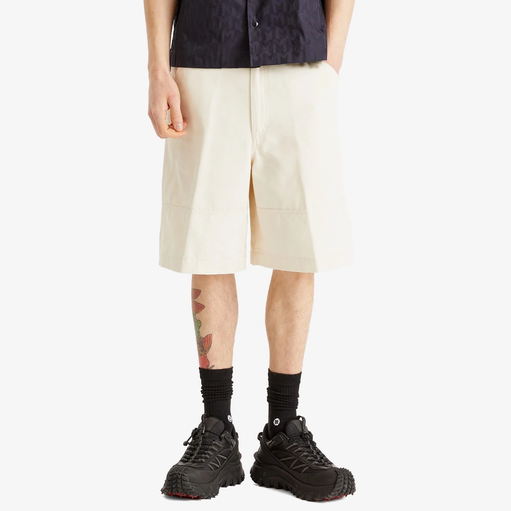Moncler Men's Cotton Gaberdine Shorts White
