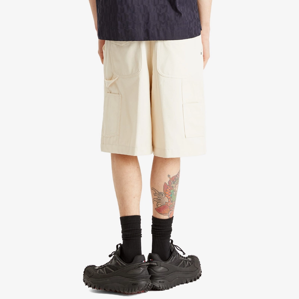 Moncler Men's Cotton Gaberdine Shorts White
