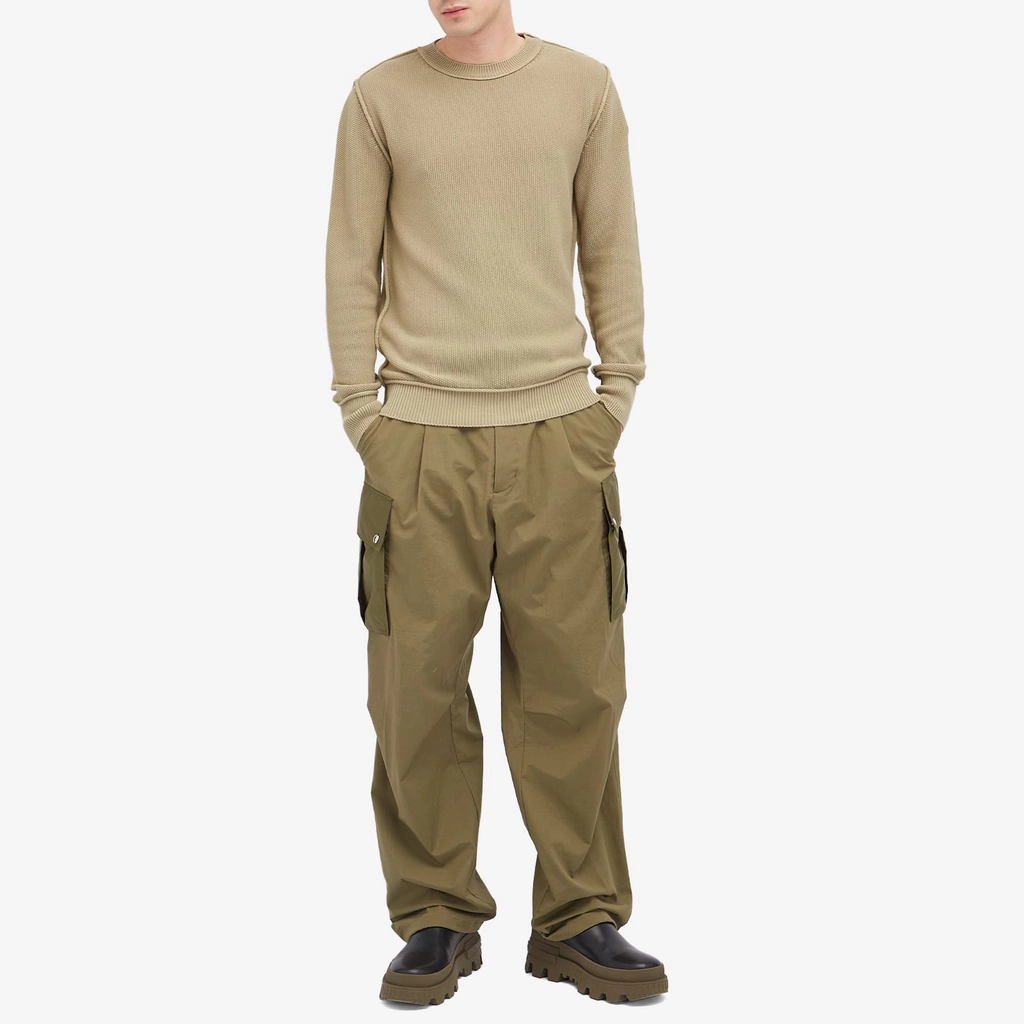 Moncler Men's Cotton Yarn Crew Neck Sweatshirt Beige