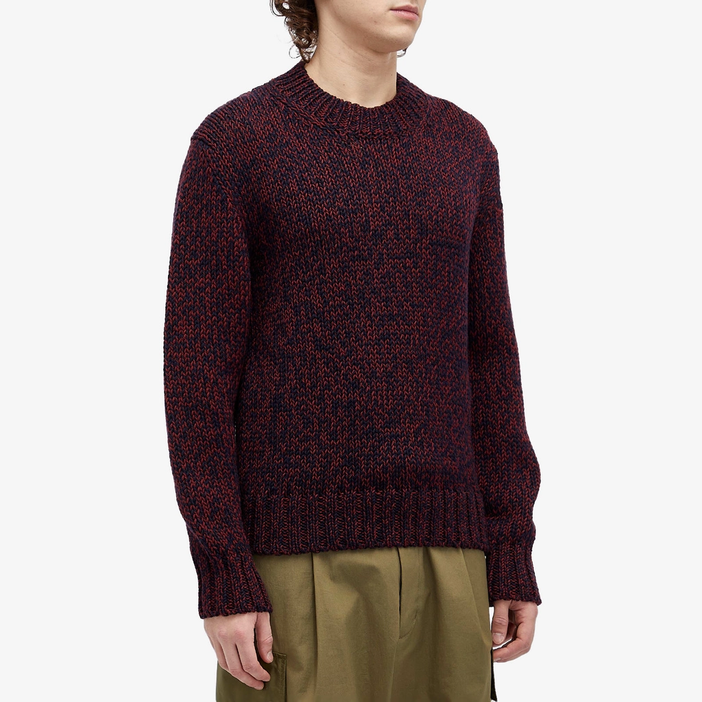 Moncler Men's Crew Neck Sweat Navy/Burgundy