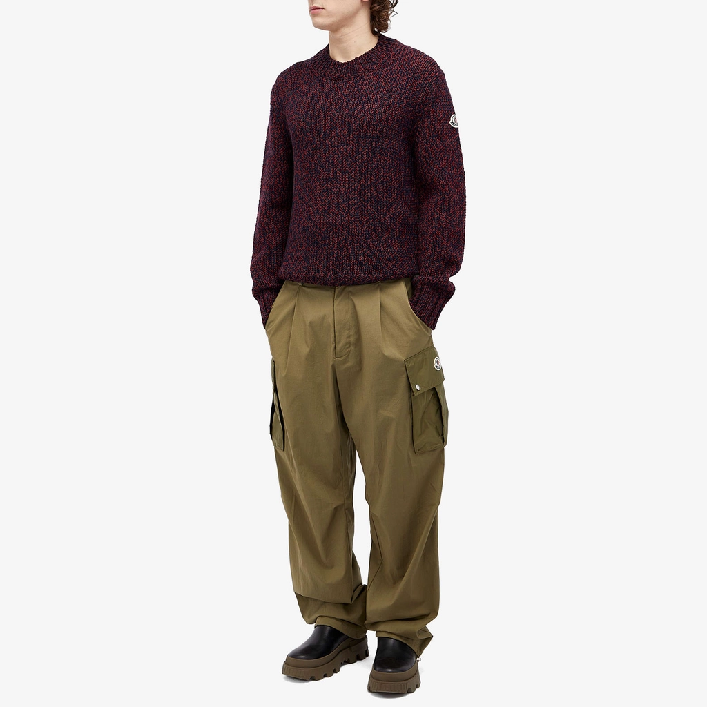 Moncler Men's Crew Neck Sweat Navy/Burgundy