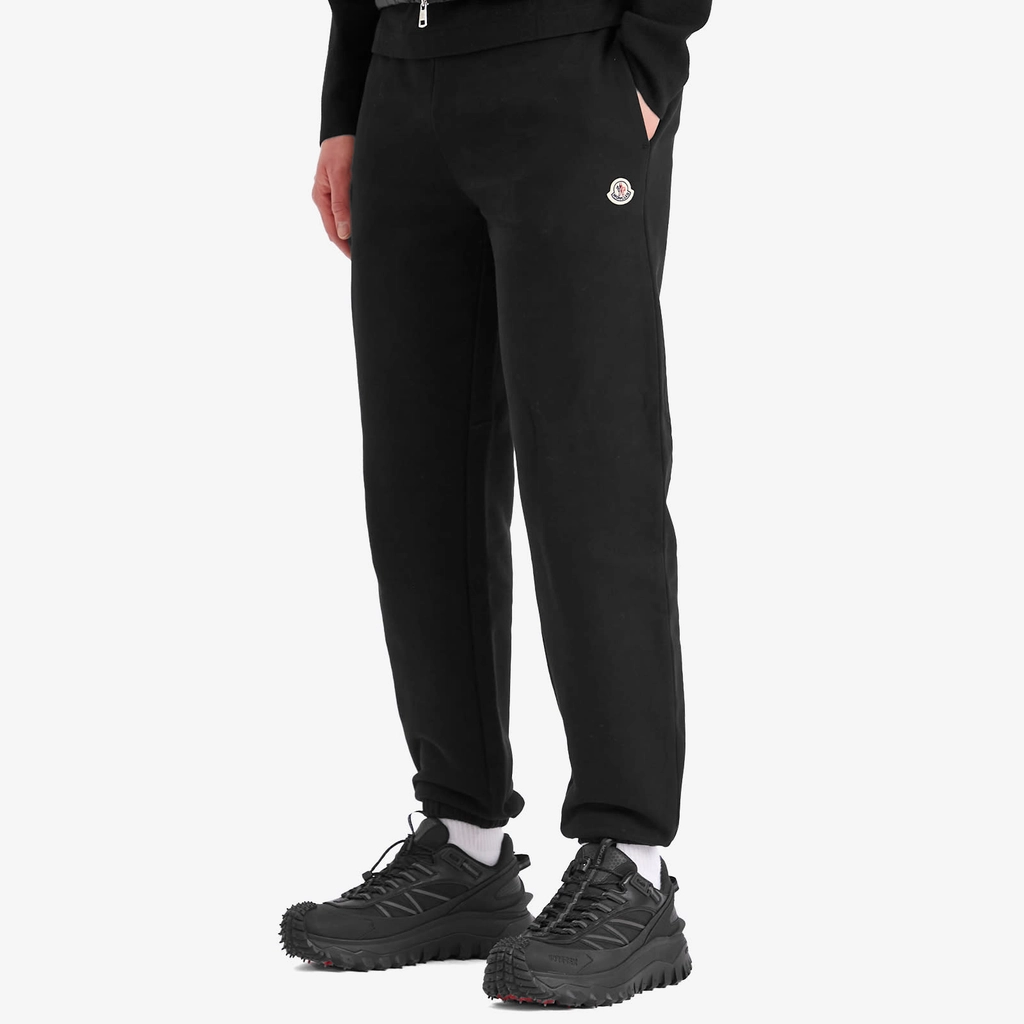 Moncler Men's Emerized Fleece Sweat Bottoms Black