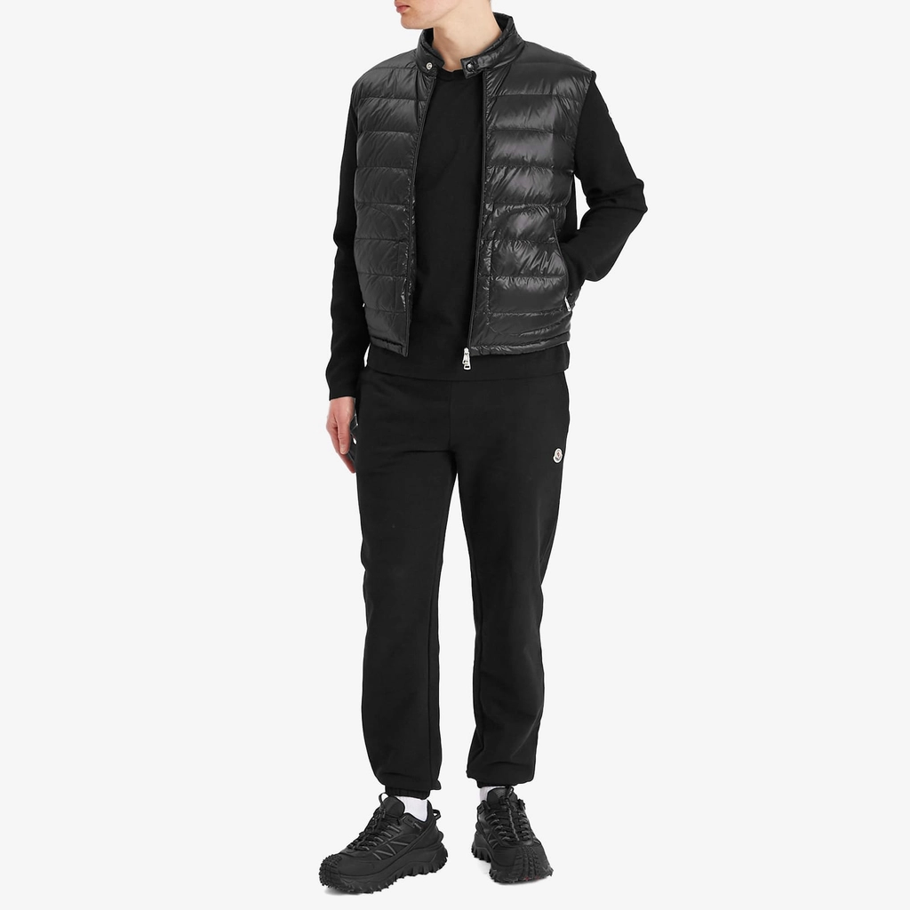 Moncler Men's Emerized Fleece Sweat Bottoms Black