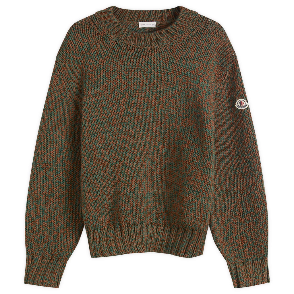 Moncler Men's Fisherman Rib Crew Knit Green
