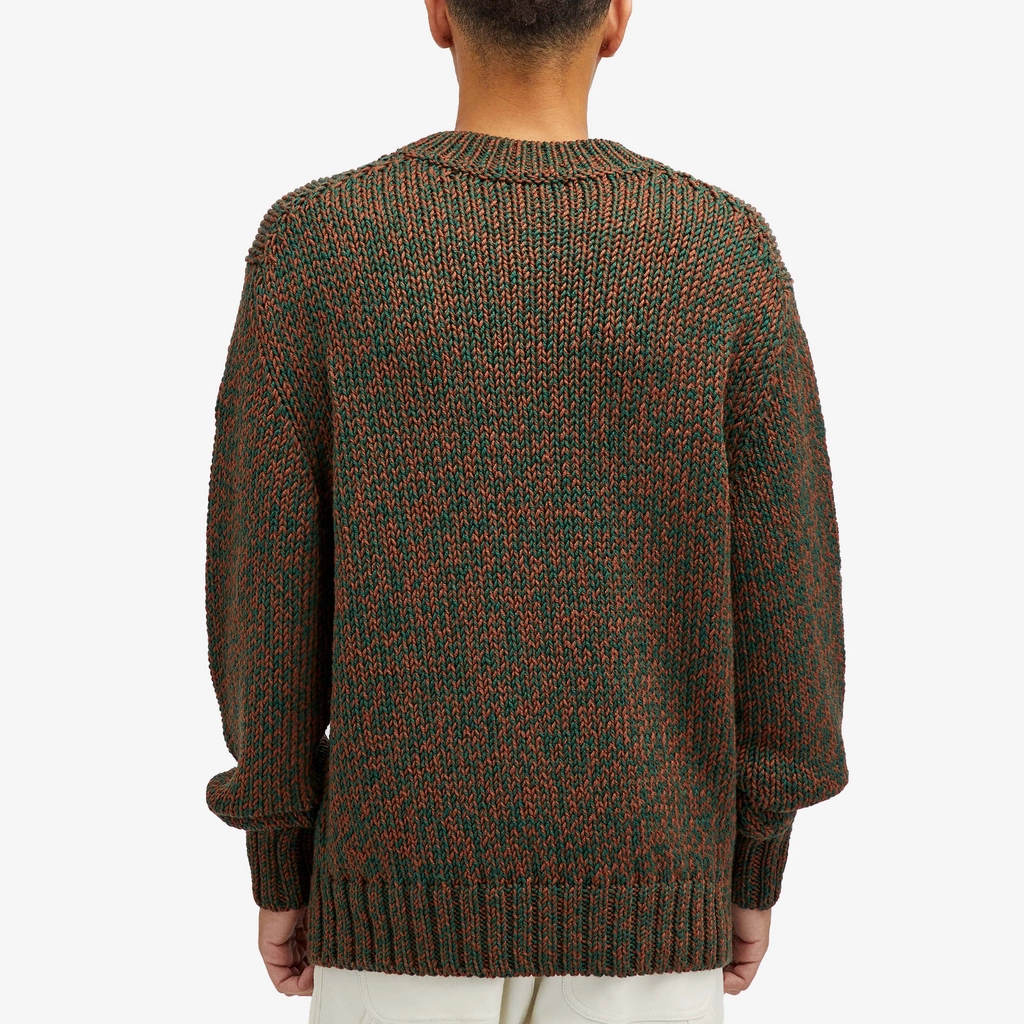 Moncler Men's Fisherman Rib Crew Knit Green