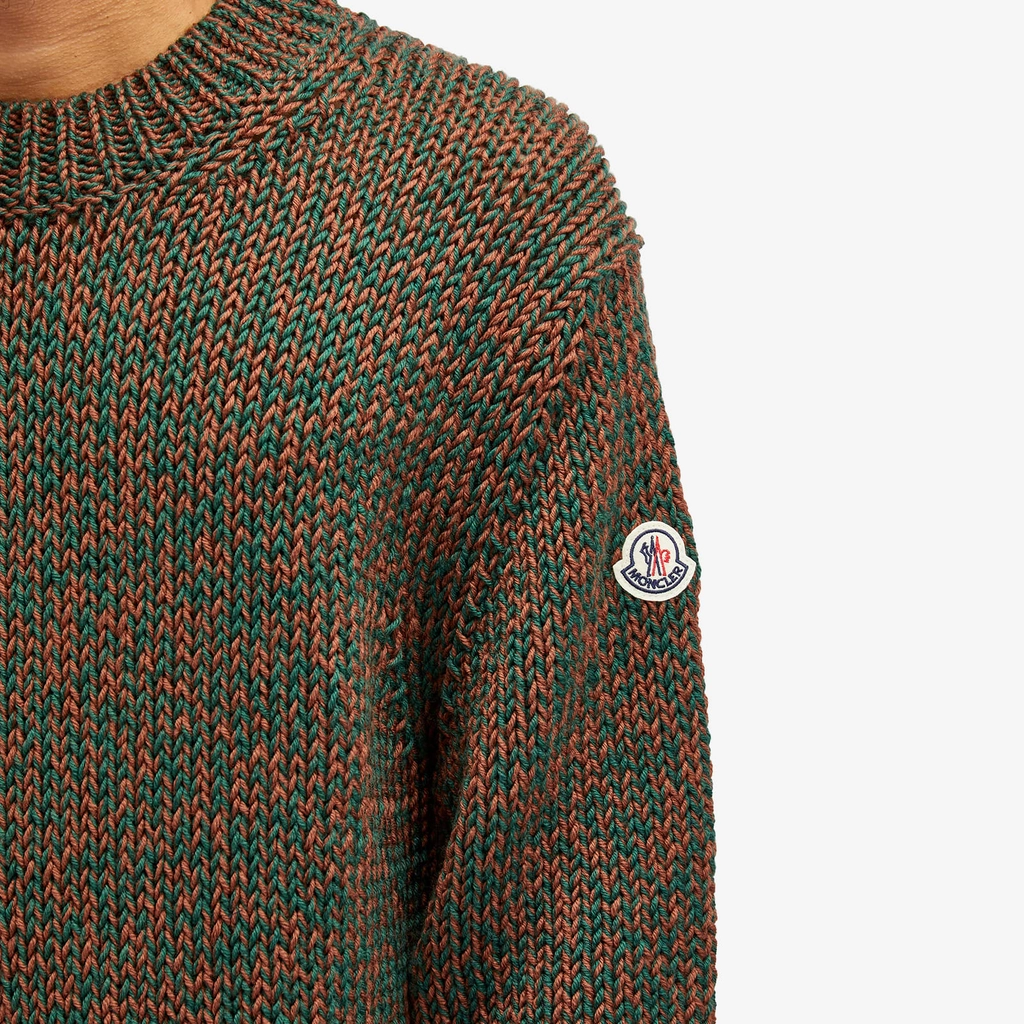 Moncler Men's Fisherman Rib Crew Knit Green