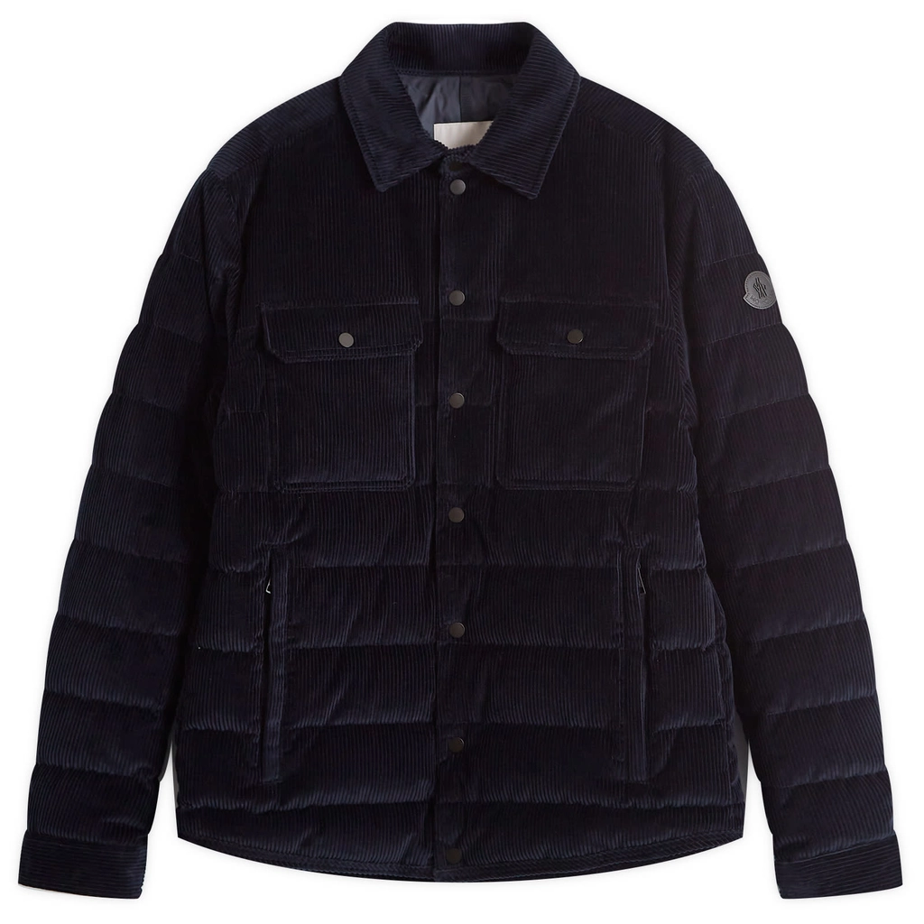 Moncler Men's Gasserhof Corduroy Padded Shirt Navy
