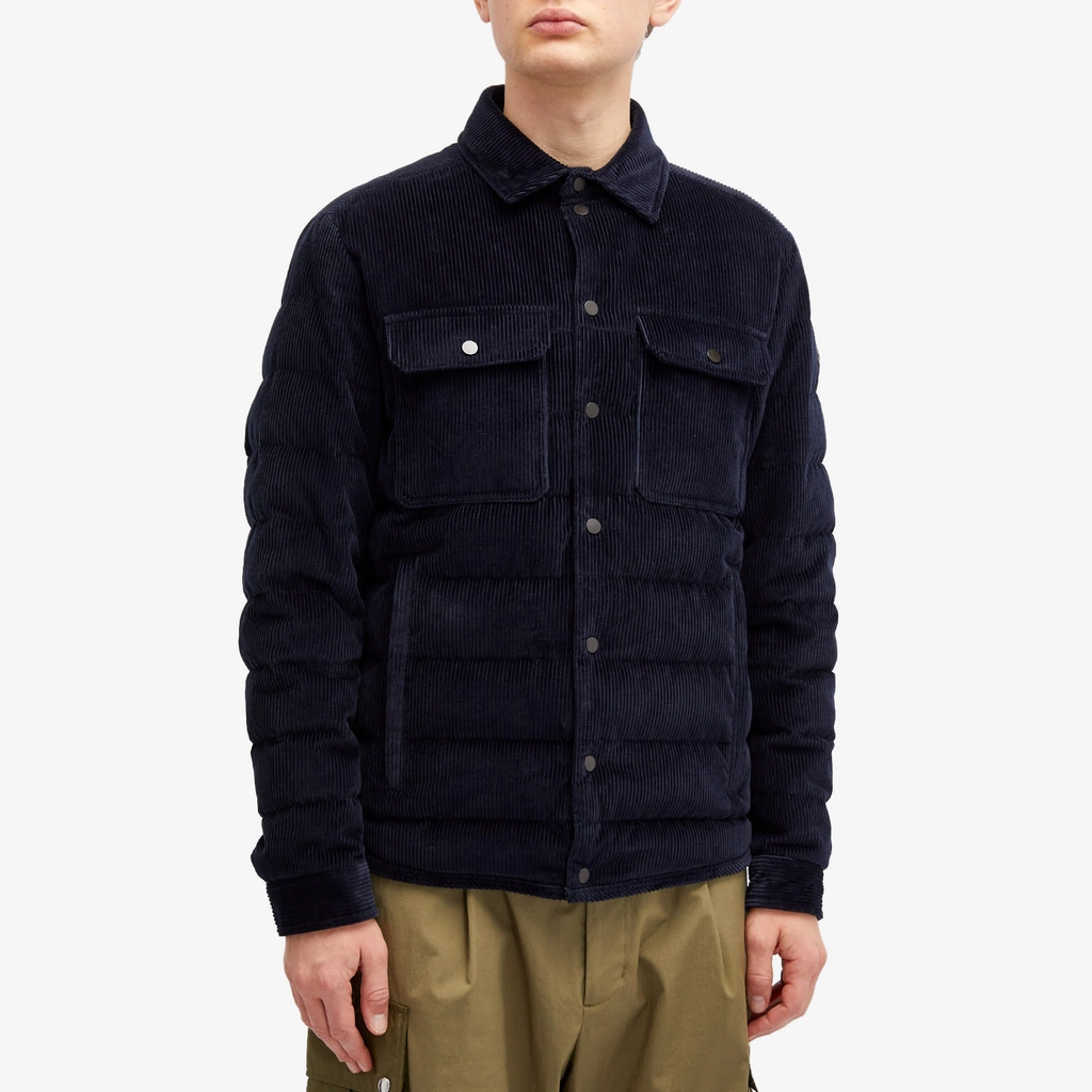 Moncler Men's Gasserhof Corduroy Padded Shirt Navy