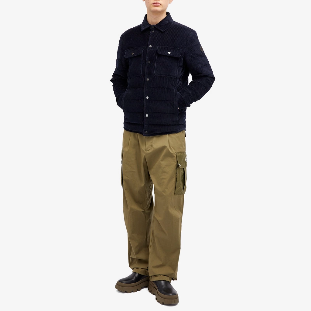 Moncler Men's Gasserhof Corduroy Padded Shirt Navy