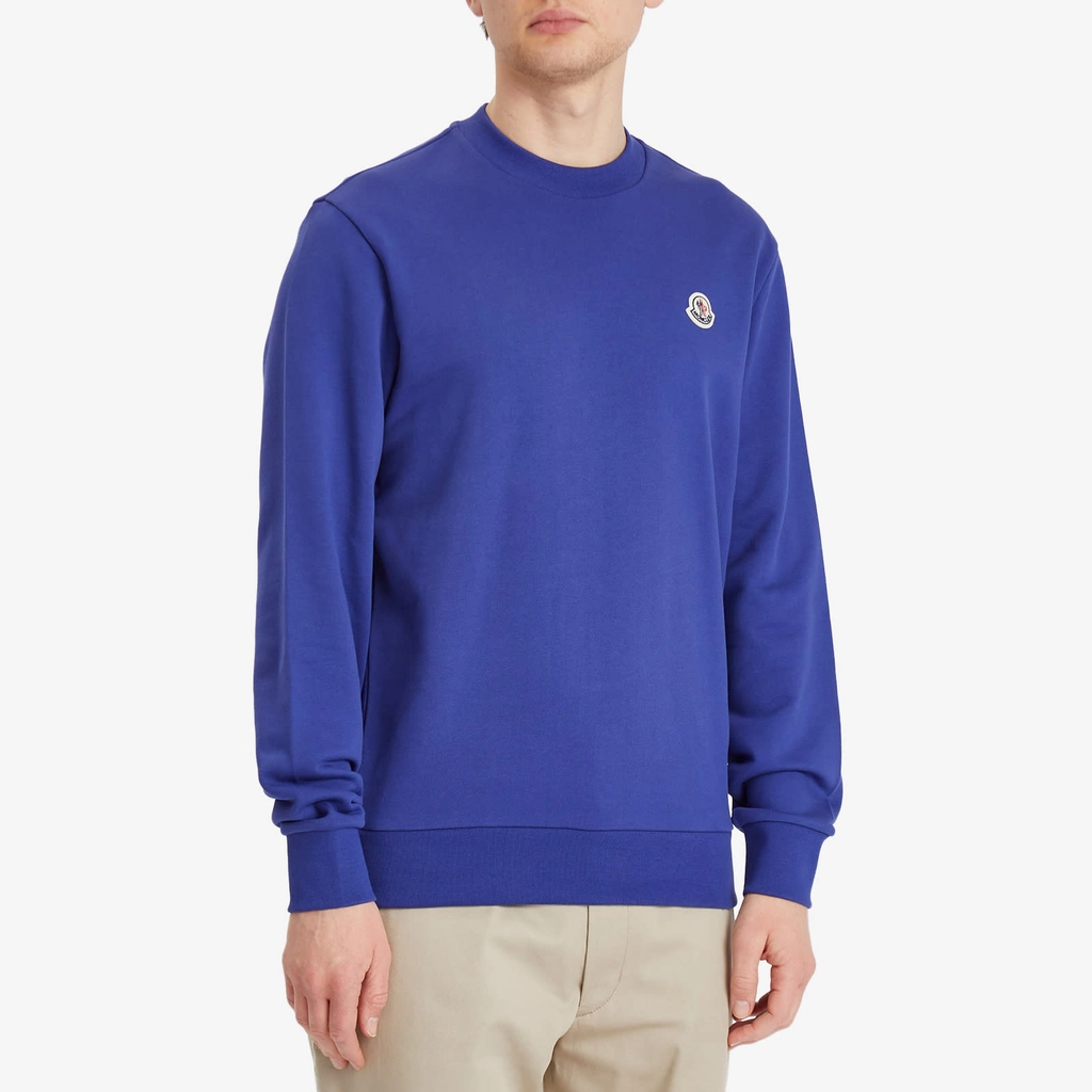Moncler Men's Logo Cotton Sweatshirt Blue