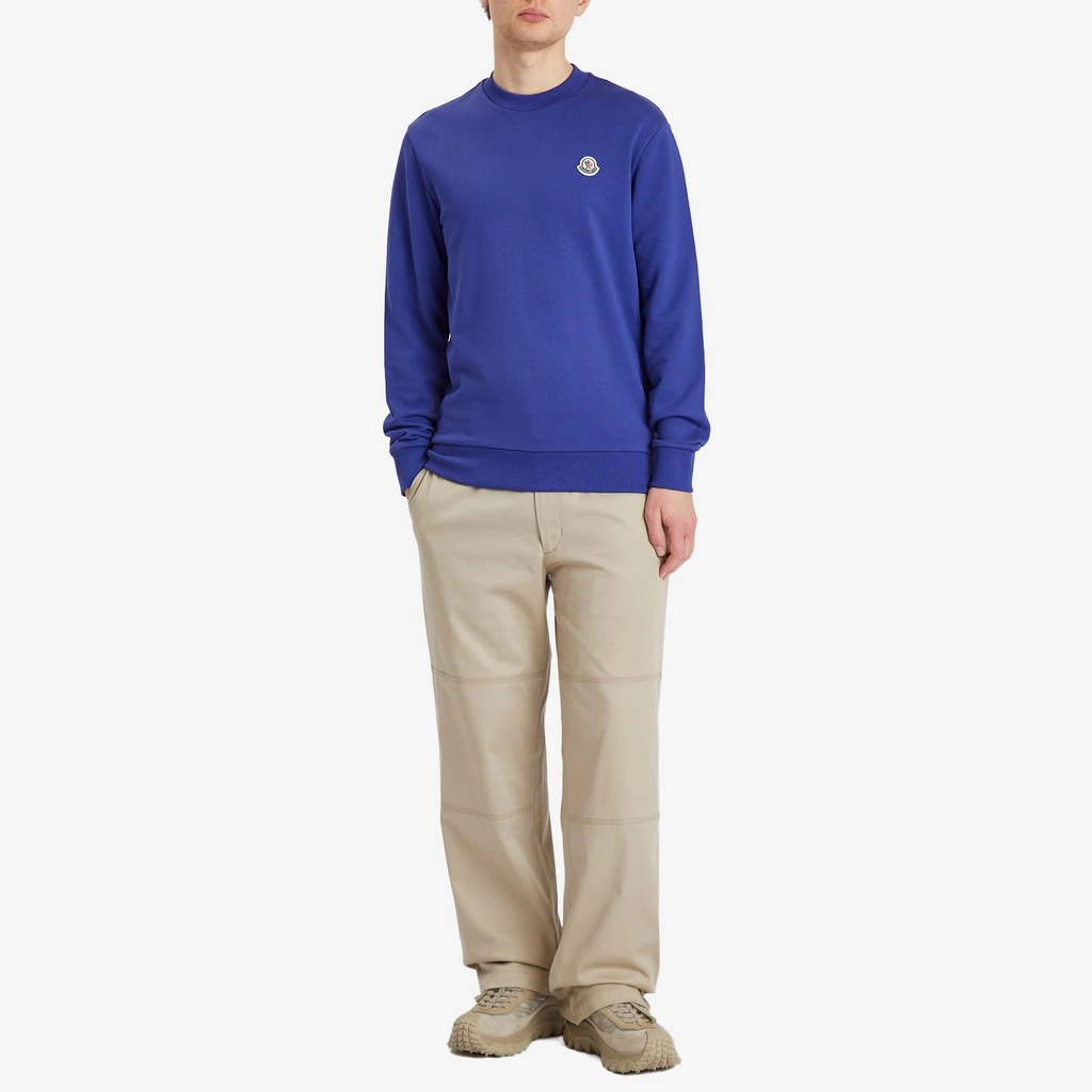 Moncler Men's Logo Cotton Sweatshirt Blue