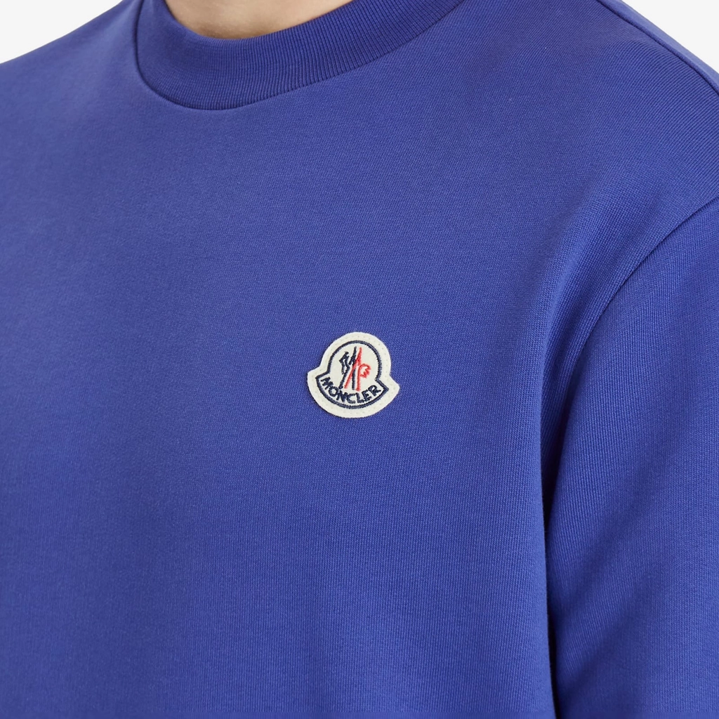 Moncler Men's Logo Cotton Sweatshirt Blue