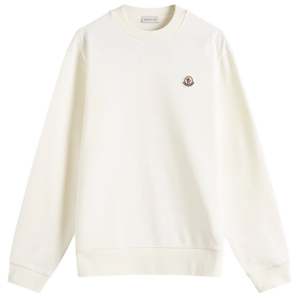 Moncler Men's Logo Cotton Sweatshirt White