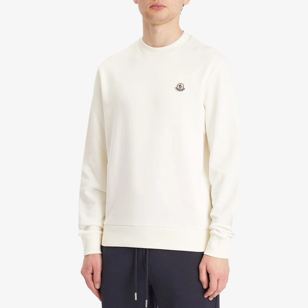 Moncler Men's Logo Cotton Sweatshirt White