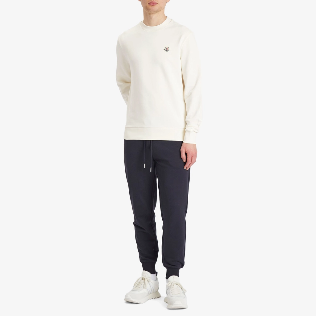 Moncler Men's Logo Cotton Sweatshirt White