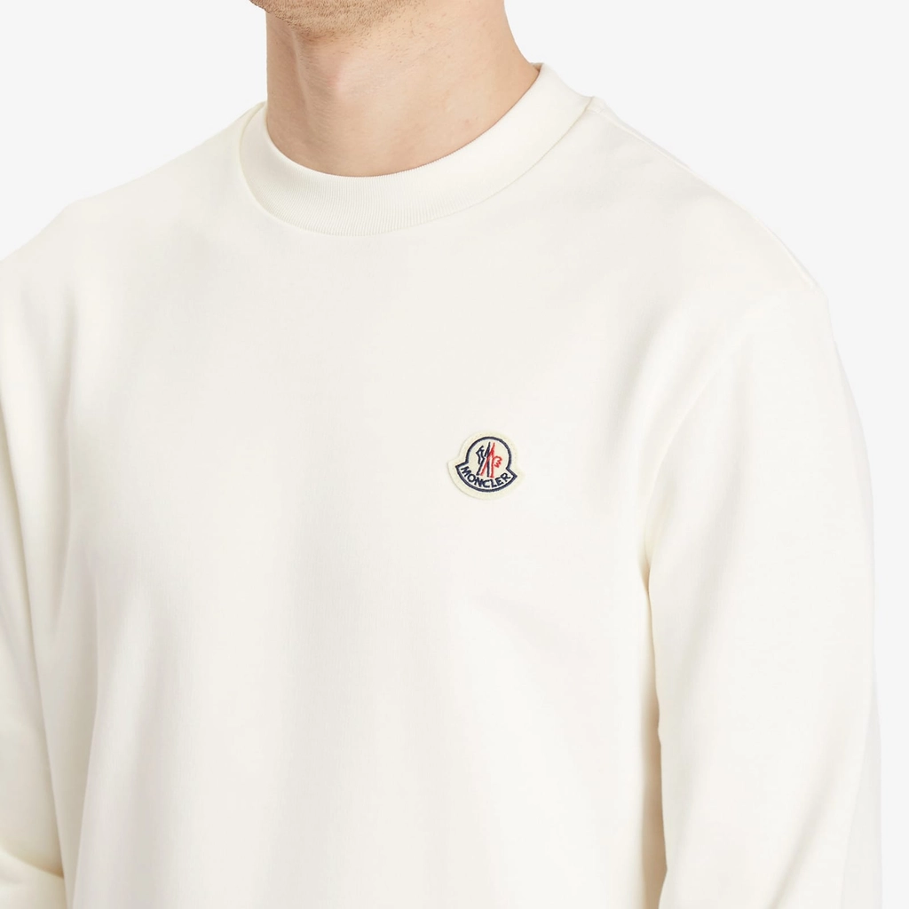 Moncler Men's Logo Cotton Sweatshirt White