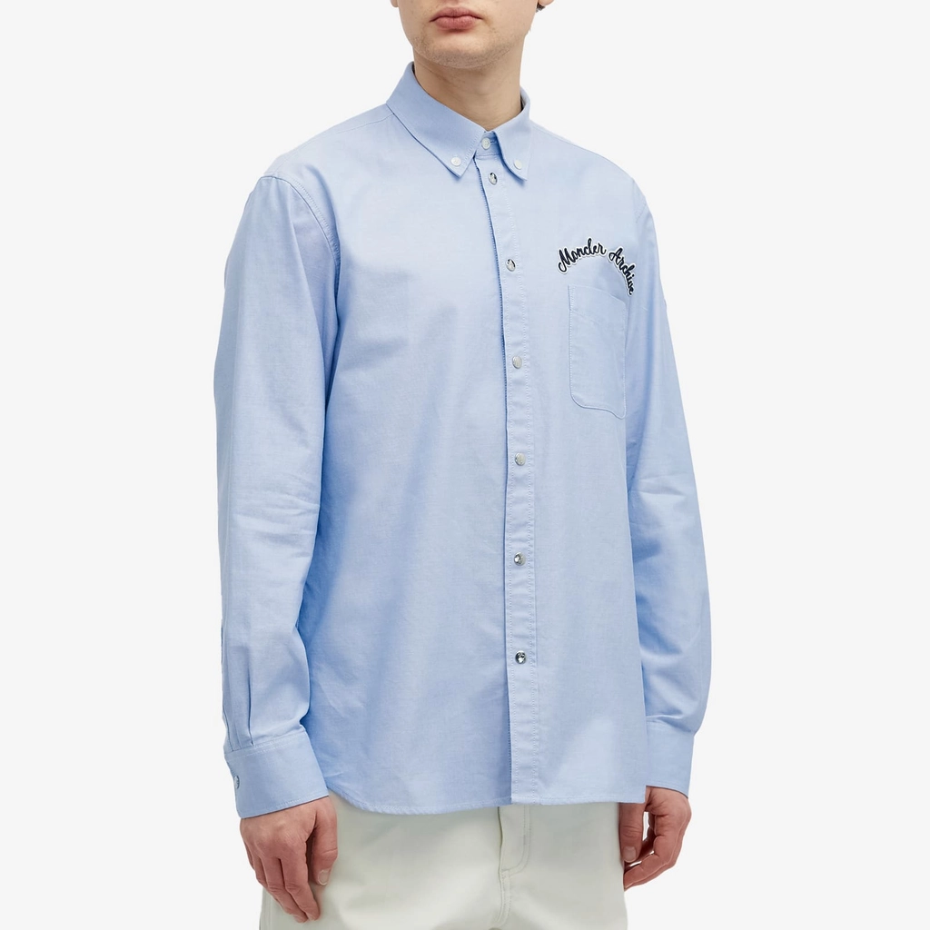 Moncler Men's Oxford De Coton Shirt Blue