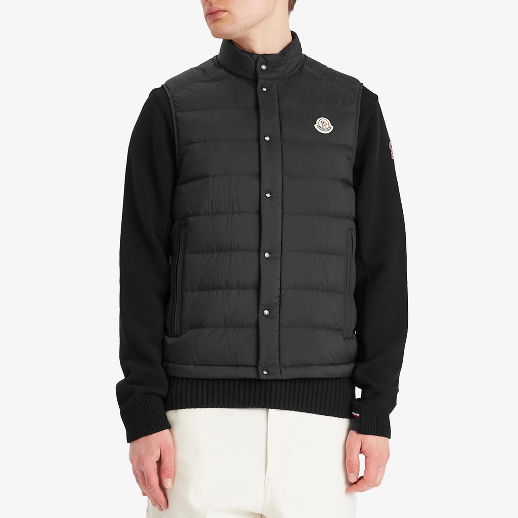 Moncler Men's Recycled Longue Saison Opaque Barthe Vest Black