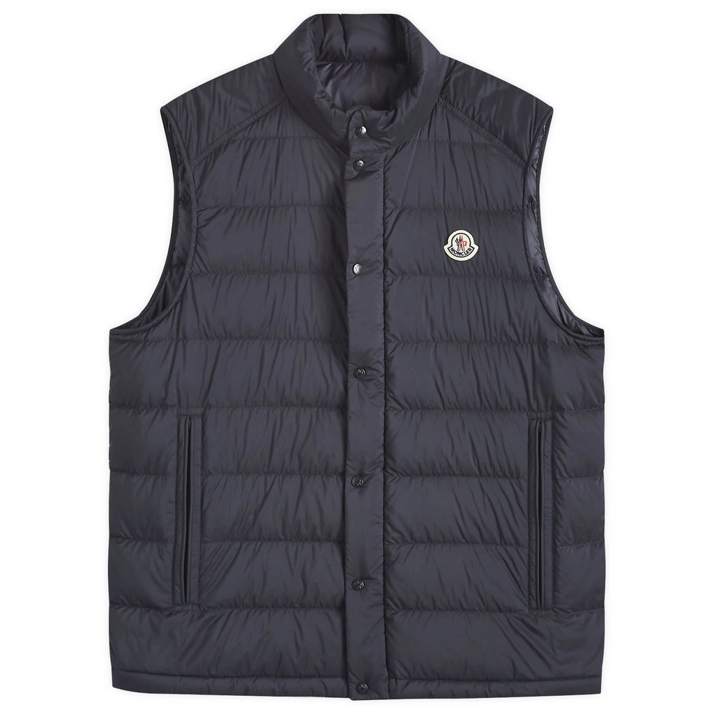 Moncler Men's Recycled Longue Saison Opaque Barthe Vest Blue