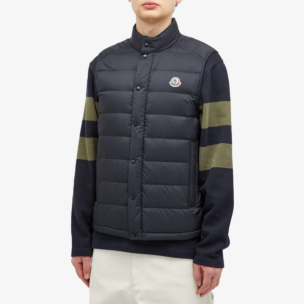 Moncler Men's Recycled Longue Saison Opaque Barthe Vest Blue