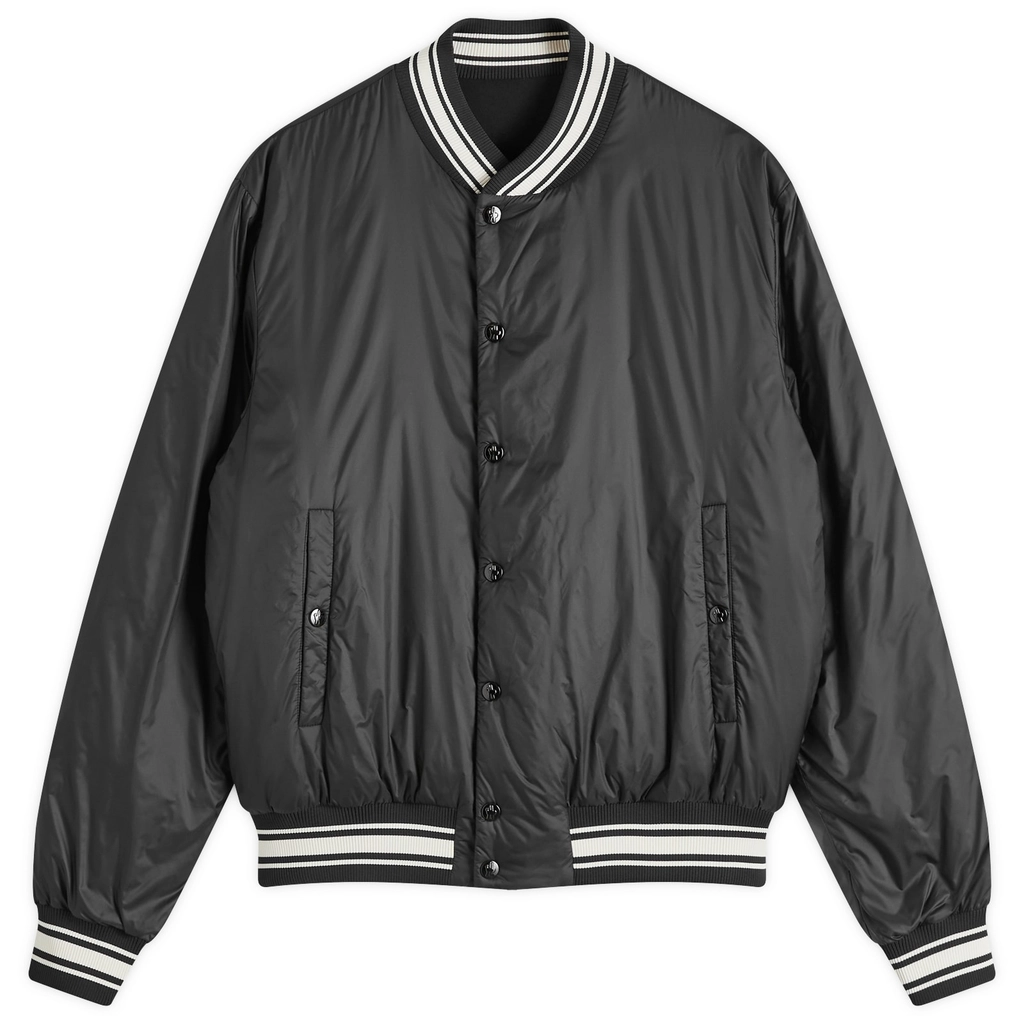Moncler Men's Recycled Matte Longue Saison Bouchet Bomber Jacket Black