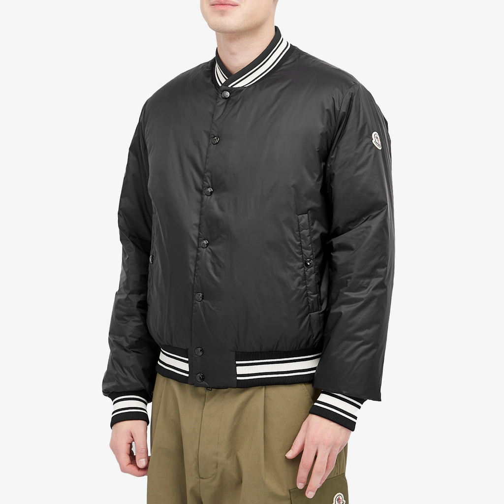 Moncler Men's Recycled Matte Longue Saison Bouchet Bomber Jacket Black
