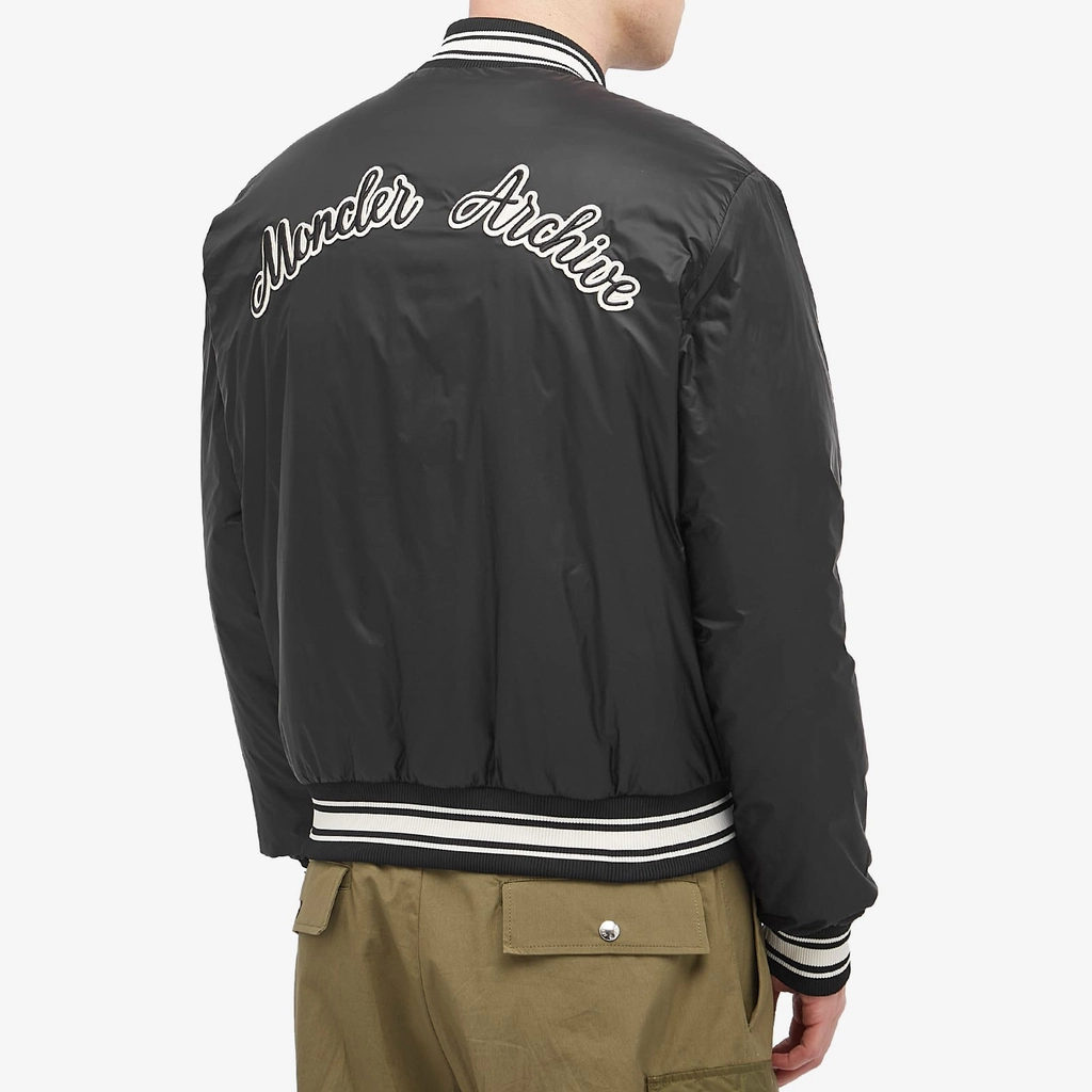Moncler Men's Recycled Matte Longue Saison Bouchet Bomber Jacket Black