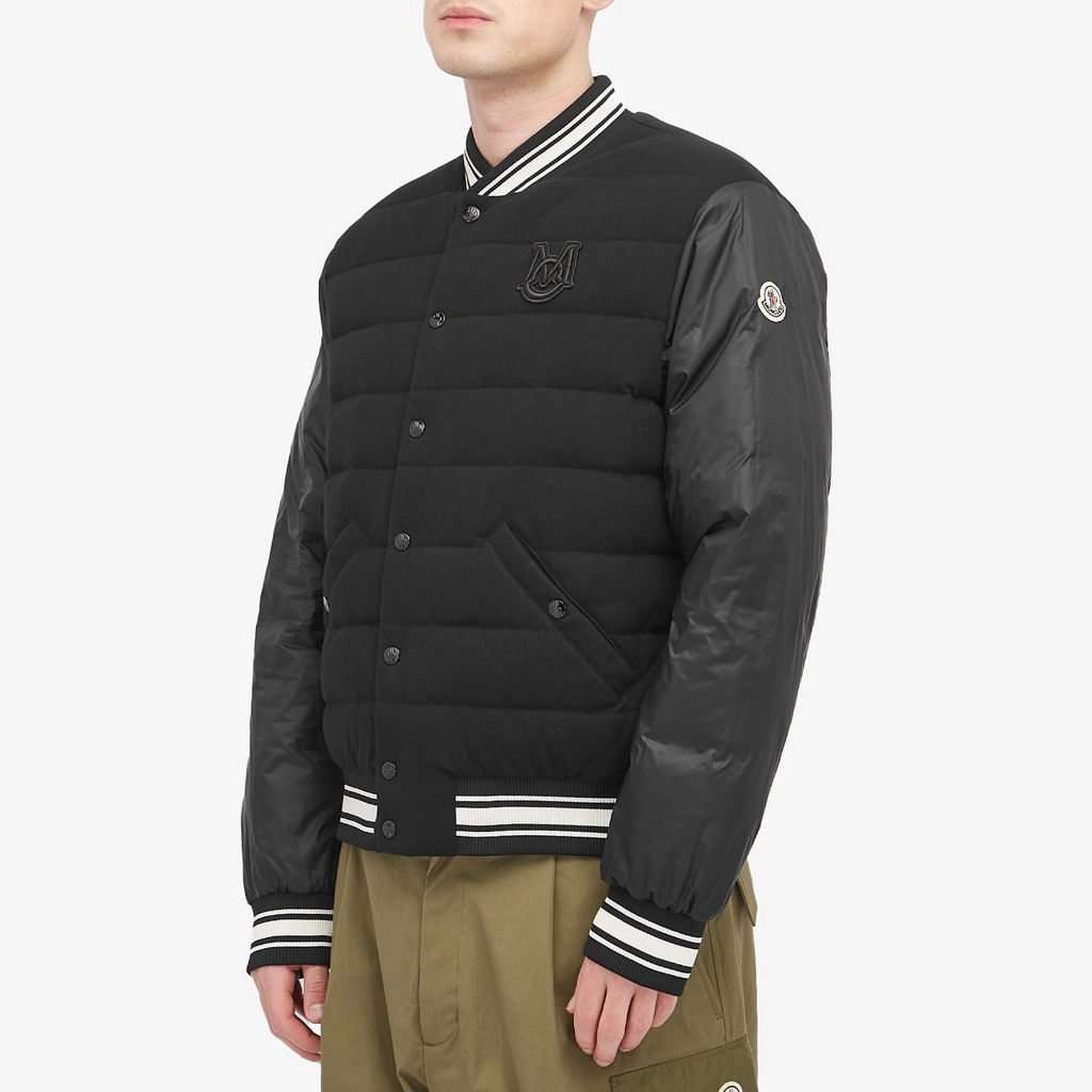 Moncler Men's Recycled Matte Longue Saison Bouchet Bomber Jacket Black