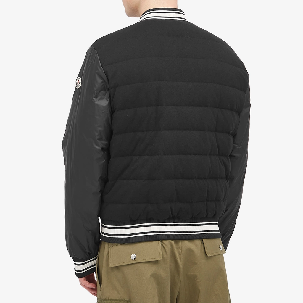 Moncler Men's Recycled Matte Longue Saison Bouchet Bomber Jacket Black
