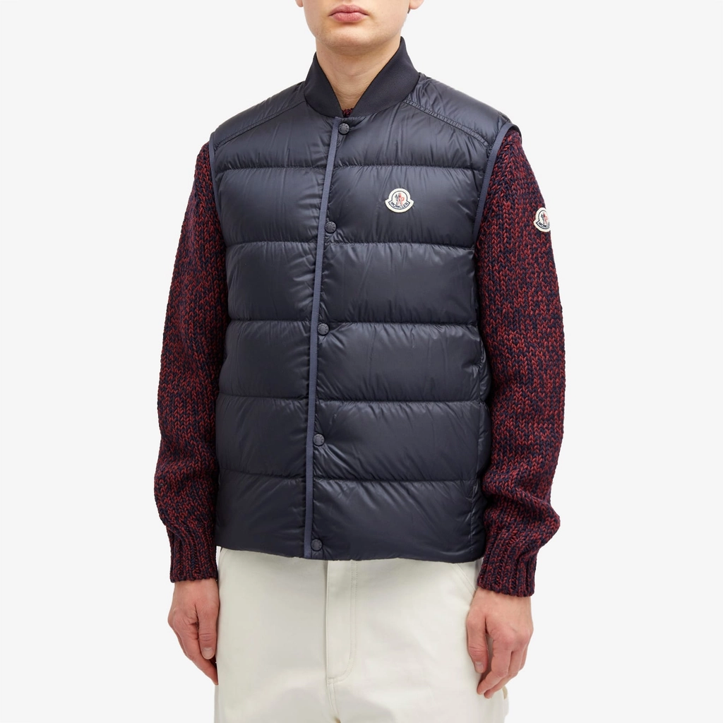 Moncler Men's Serot Knit Down Gilet Navy