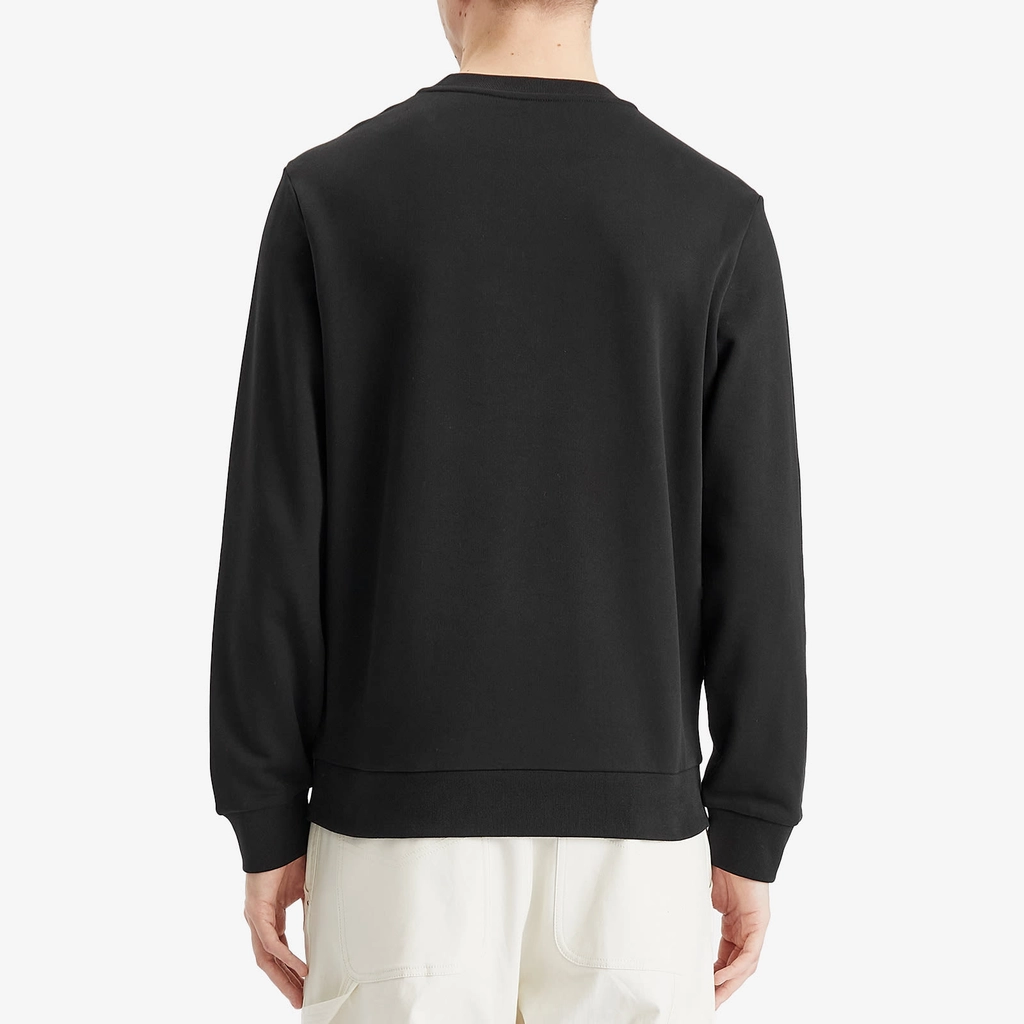 Moncler Men's Swoosh Cotton Fleece Sweatshirt Black