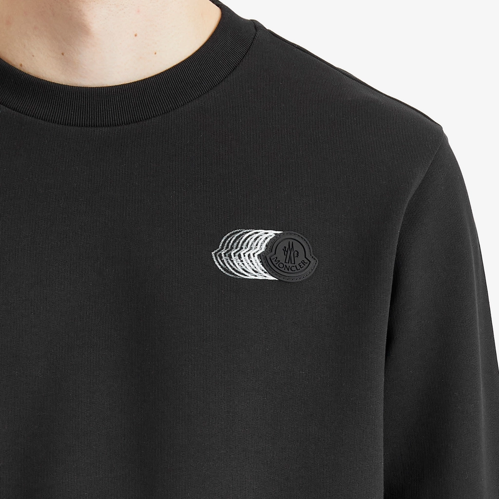 Moncler Men's Swoosh Cotton Fleece Sweatshirt Black