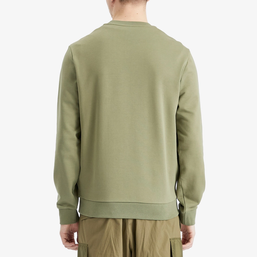 Moncler Men's Swoosh Cotton Fleece Sweatshirt Green