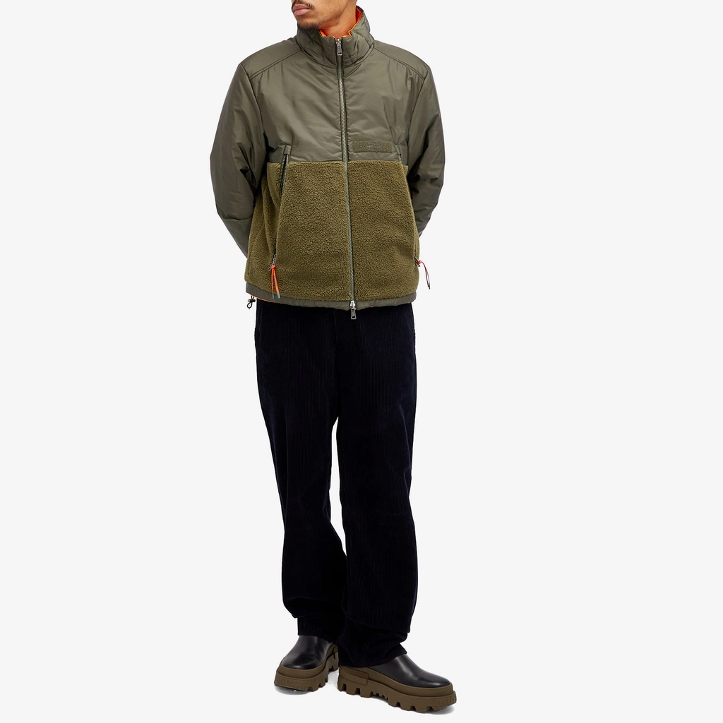 Moncler Men's Vallorch Reversible Nylon Jacket Khaki