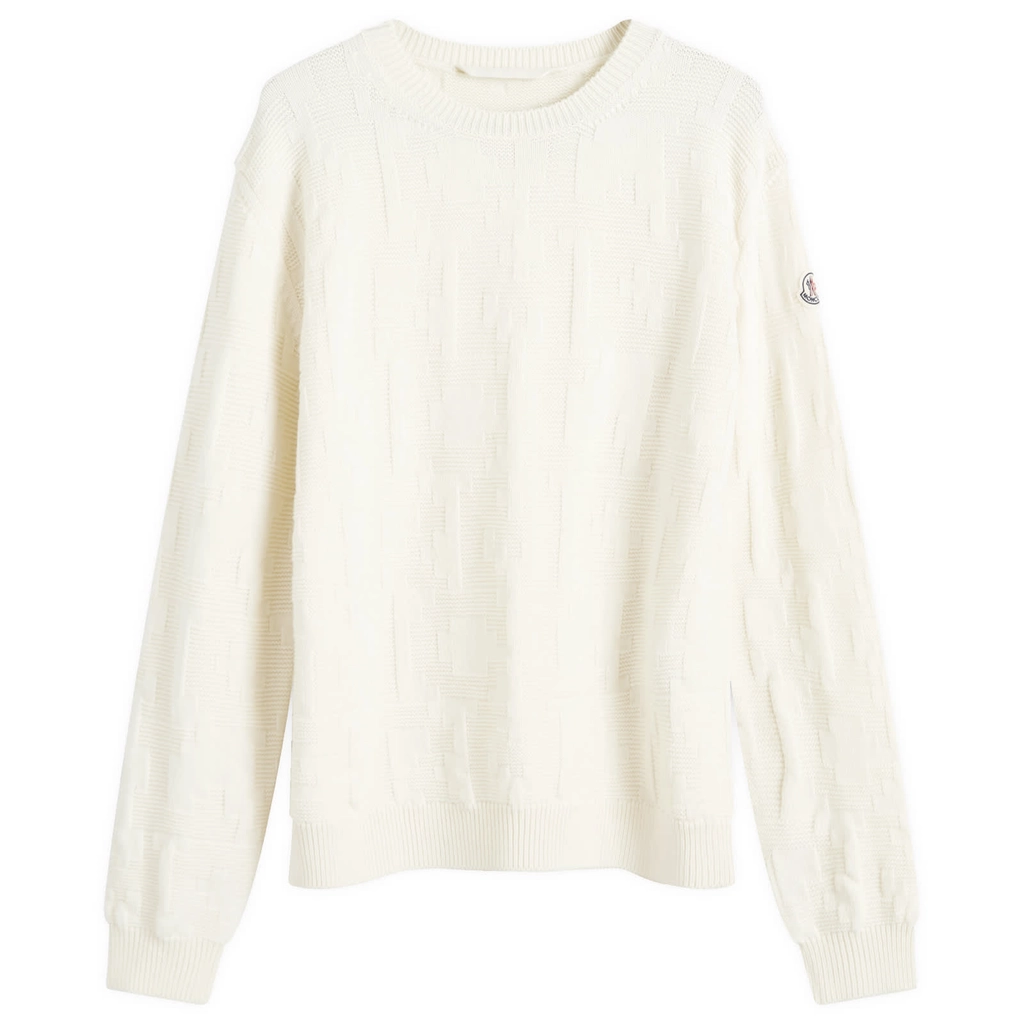 Moncler Men's Wool Coronet Crew Sweater Off White