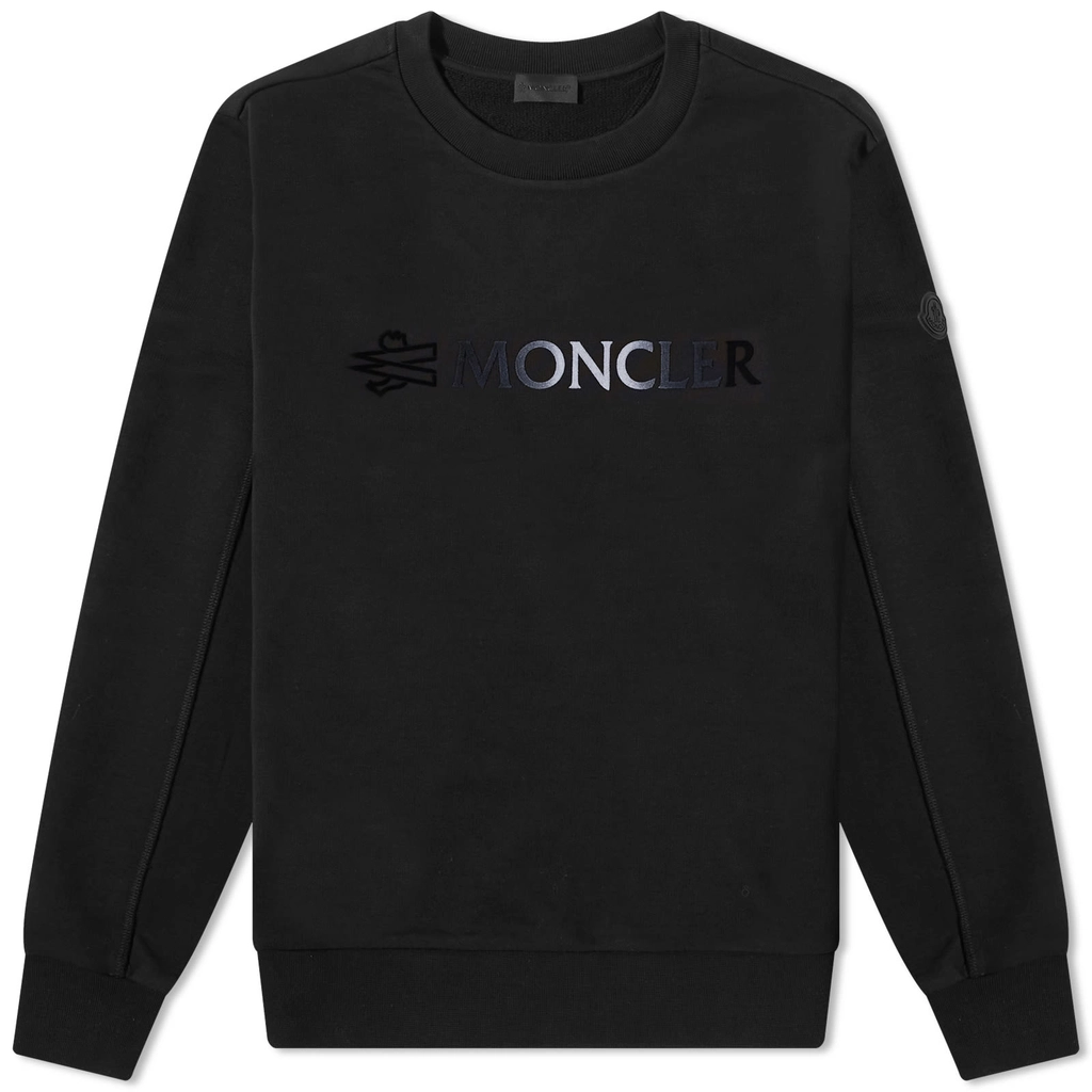 Moncler Men's Logo Crew Sweat Black