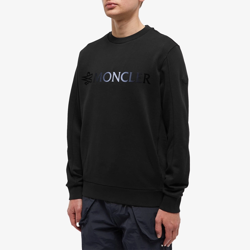 Moncler Men's Logo Crew Sweat Black