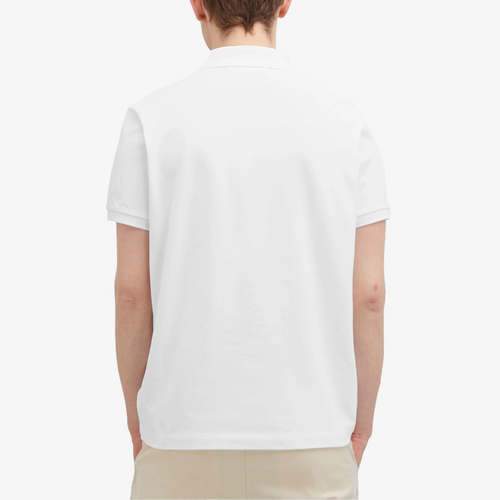 Moncler Men's Embroidered Dragon Piquet Polo White