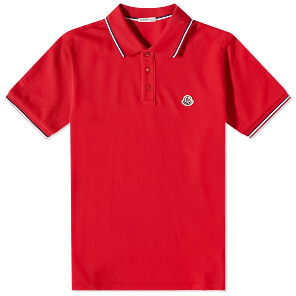 Moncler Men's Classic Logo Polo Red
