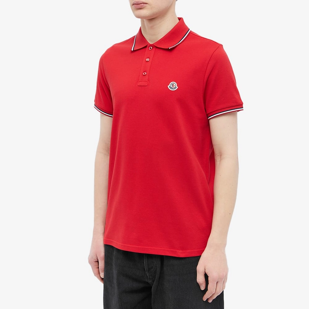Moncler Men's Classic Logo Polo Red