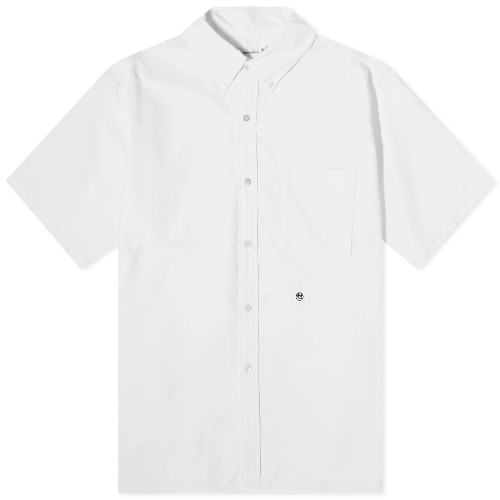 Nanamica Men's Short Sleeve Button Down Wind Shirt White