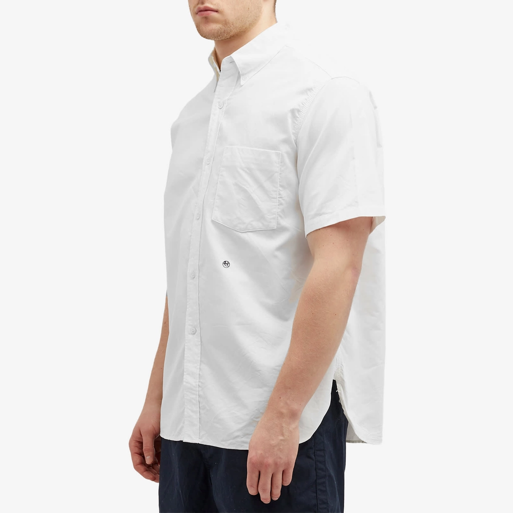 Nanamica Men's Short Sleeve Button Down Wind Shirt White