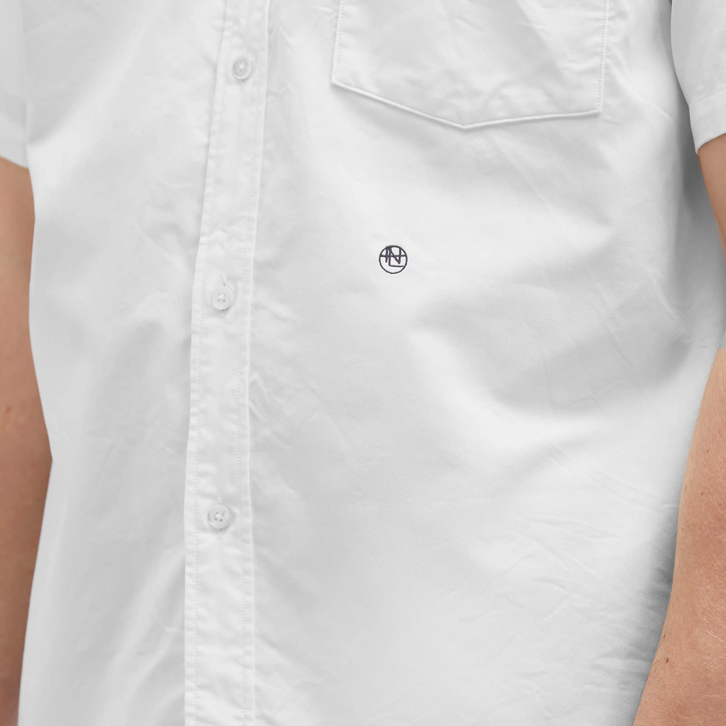 Nanamica Men's Short Sleeve Button Down Wind Shirt White