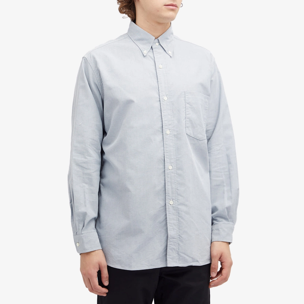 Nanamica Men's Button Down Wind Shirt Greyish Navy
