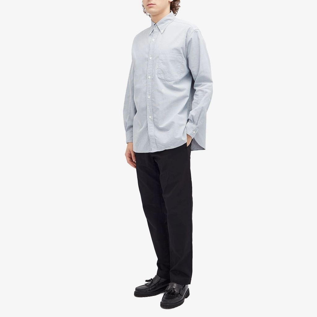 Nanamica Men's Button Down Wind Shirt Greyish Navy