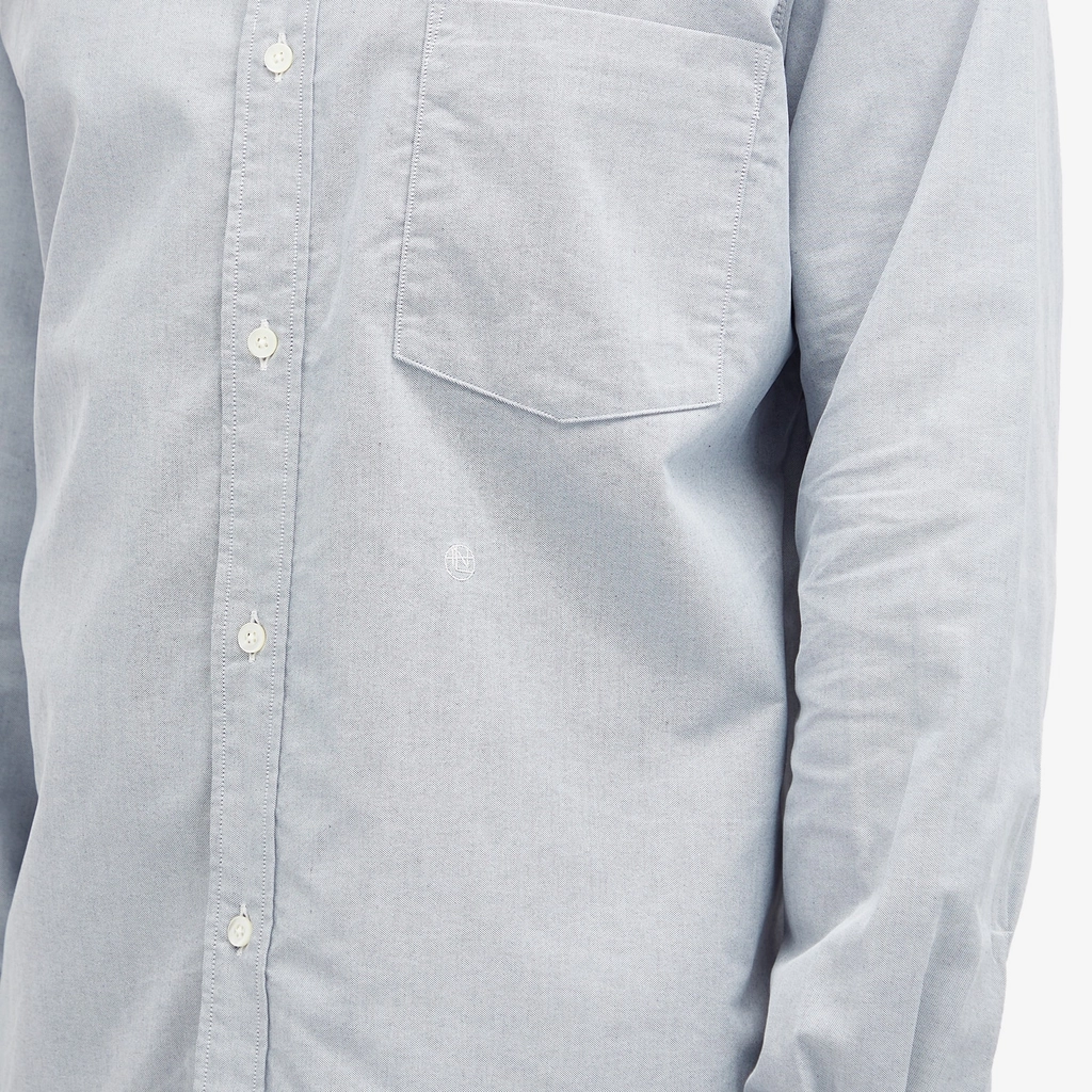 Nanamica Men's Button Down Wind Shirt Greyish Navy