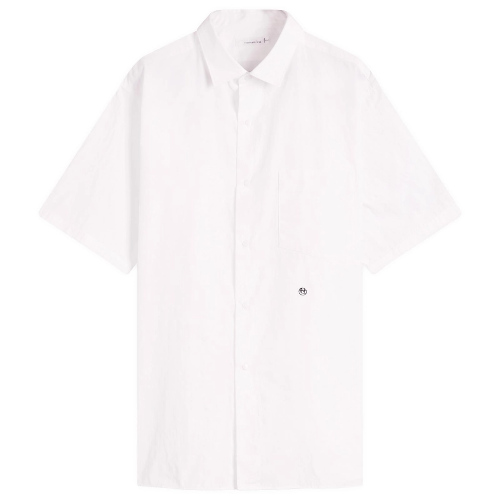 Nanamica Men's Regular Collar Wind Short Sleeve Shirt Off White